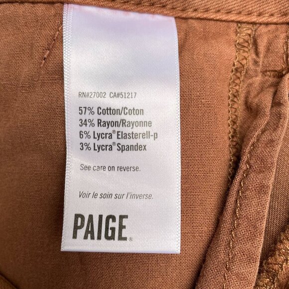 NWOT PAIGE Mayslie Pleated Cotton Twill Jeans in Vintage Mocha Womens 30 Joggers - Picture 12 of 16